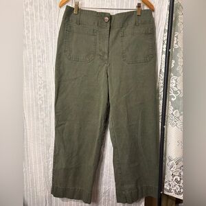 Nicole Miller NewYork Wide Leg Boho Pants in dark green